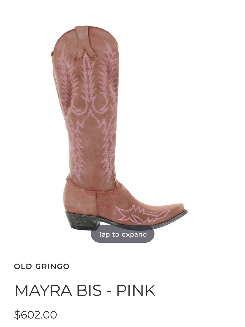 Old Gringo Pink Suede Tall Embroidered Western Boot